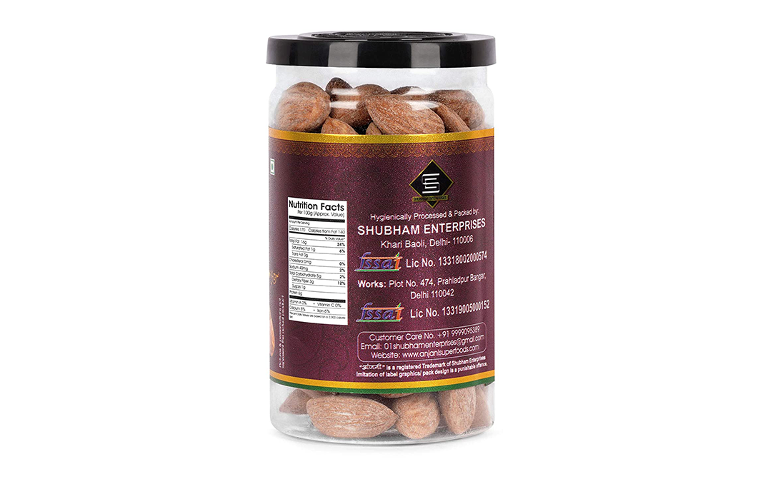 Anjani Superfoods Almonds Roasted And Salted    Plastic Jar  100 grams